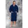 Premium 100% Turkish Cotton Navy Blue Terry Kimono Bathrobe-Robemart.com