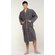 100% Turkish Cotton Gray Terry Kimono Bathrobe-Robemart.com