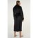 Black Plush Soft Warm Fleece Womens Robe-Robemart.com