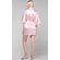 Light Pink Satin Kimono Short Robe-Robemart.com