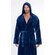 Men's Navy Blue Plush Soft Warm Fleece Bathrobe with Hood, Comfy Men's Robe-Robemart.com