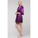 Purple Satin Kimono Short Robe-Robemart.com
