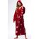 Super Soft Red Snow Plush Hooded Women's Robe-Robemart.com