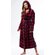 Super Soft Redplaid Plush Hooded Women's Robe-Robemart.com