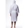 Waffle Hooded Long Robe Square Pattern White-Robemart.com