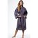 Waffle Kimono Charcoal Long Robe Square Pattern-Robemart.com