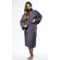 Waffle Kimono Charcoal Long Robe Square Pattern-Robemart.com