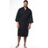 Waffle Kimono Black Long Robe Square Pattern-Robemart.com