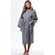 Waffle Kimono Gray Long Robe Square Pattern-Robemart.com