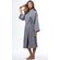 Waffle Kimono Gray Long Robe Square Pattern-Robemart.com