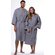 Waffle Kimono Gray Long Robe Square Pattern-Robemart.com