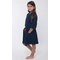 Navy Blue Waffle Kimono Kid's Robe-Robemart.com