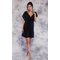 100% Chiffon Black Nightgown-Robemart.com