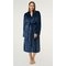 Navy Blue Super Soft Tahoe Microfleece Shawl Collar Robe-Robemart.com
