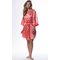 Light Coral Satin Kimono Short Robe-Robemart.com
