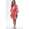 Light Coral Satin Kimono Short Robe-Robemart.com