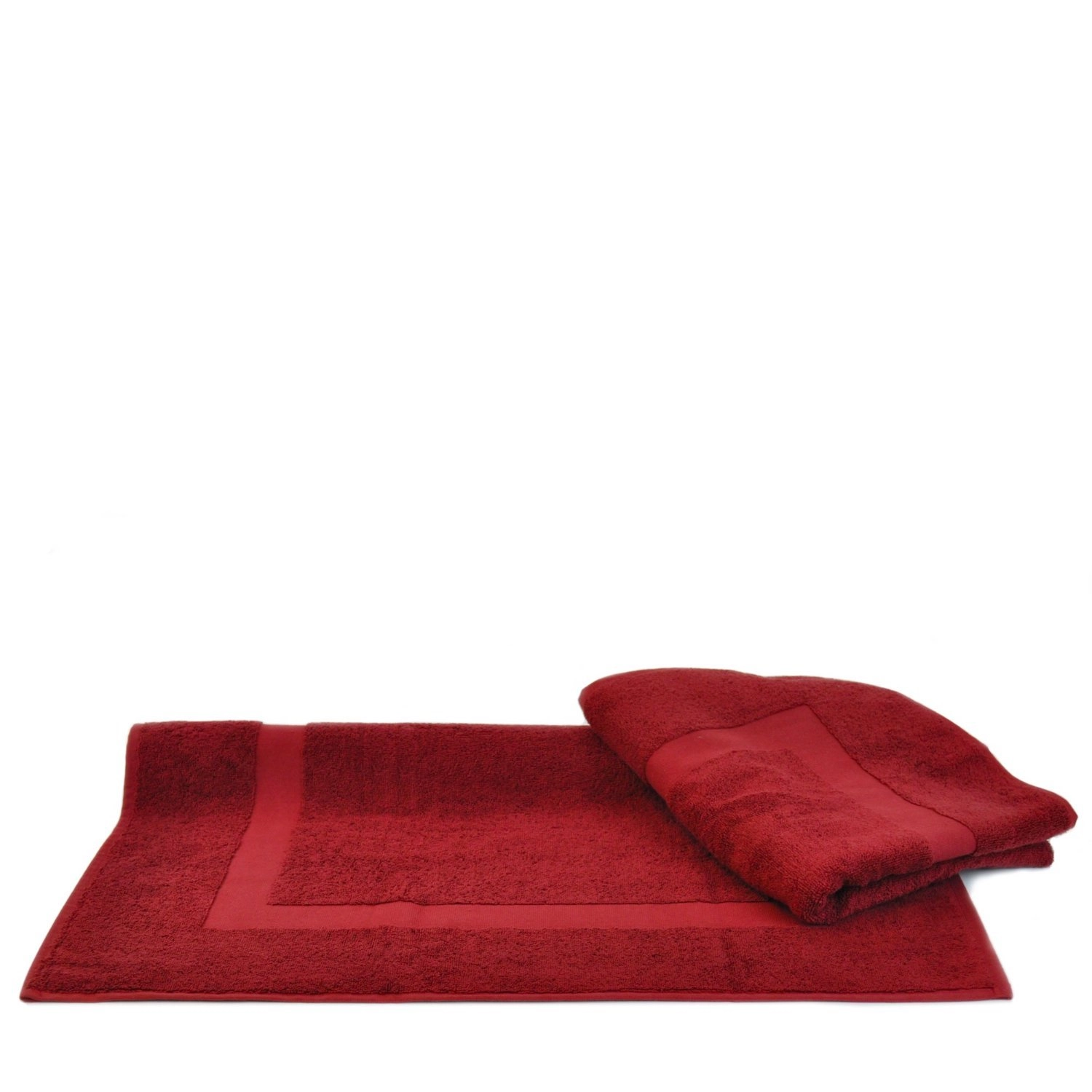 %100 Turkish Cotton Cranberry Terry Bath Mat - Premium Frame - Final Sale-Robemart.com