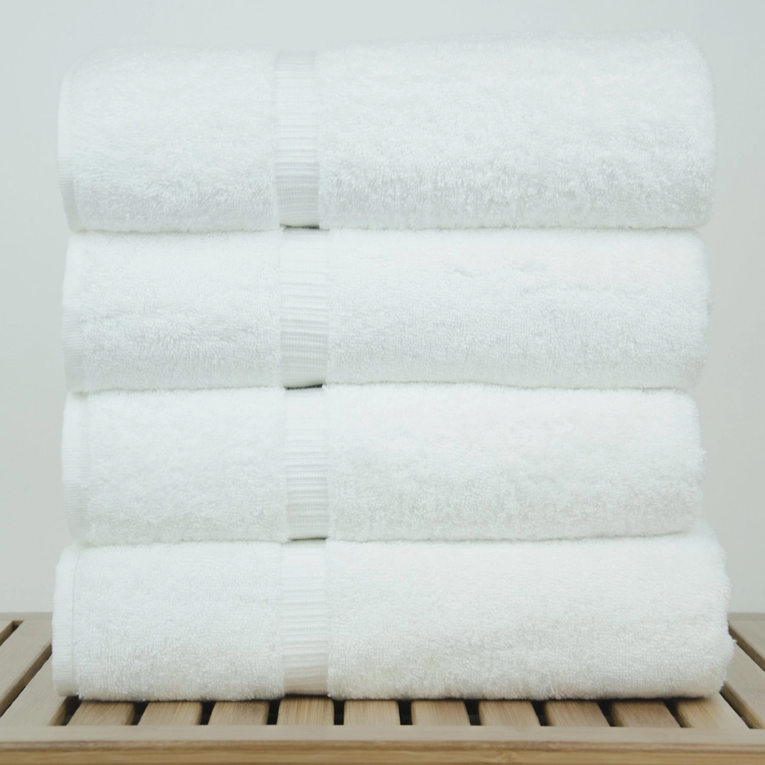 27"x54" - 17 lbs/doz - %100 Turkish Cotton White Bath Towel - Dobby Border-Robemart.com