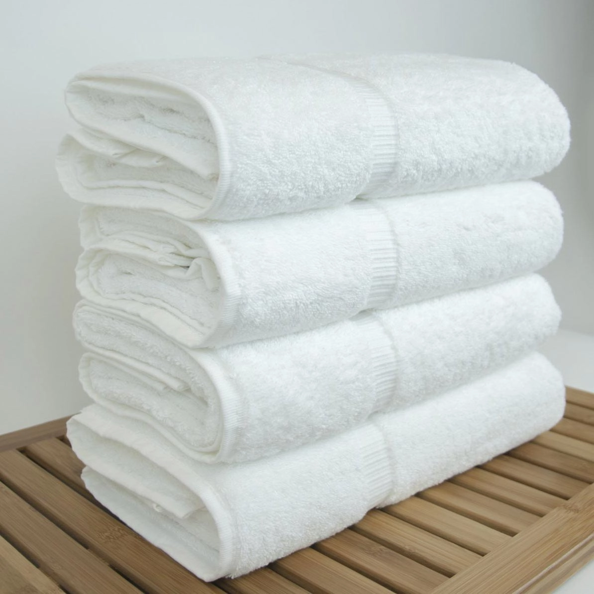 27"x54" - 17 lbs/doz - %100 Turkish Cotton White Bath Towel - Dobby Border-Robemart.com