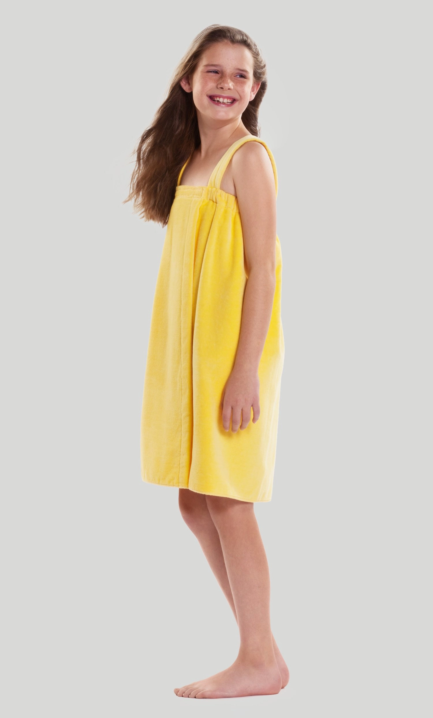 100% Cotton Yellow Terry Velour Cloth Kid's Spa/Pool Wrap, Bath Towel Wrap-Robemart.com