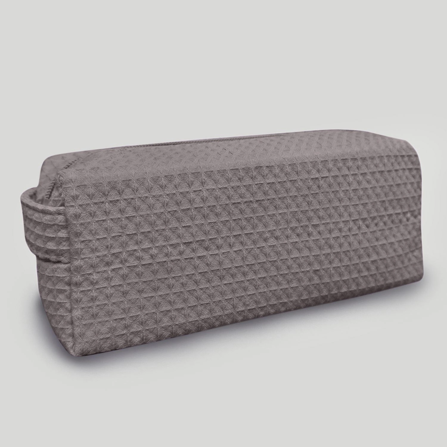 Gray Waffle Small Makeup Bag-Robemart.com