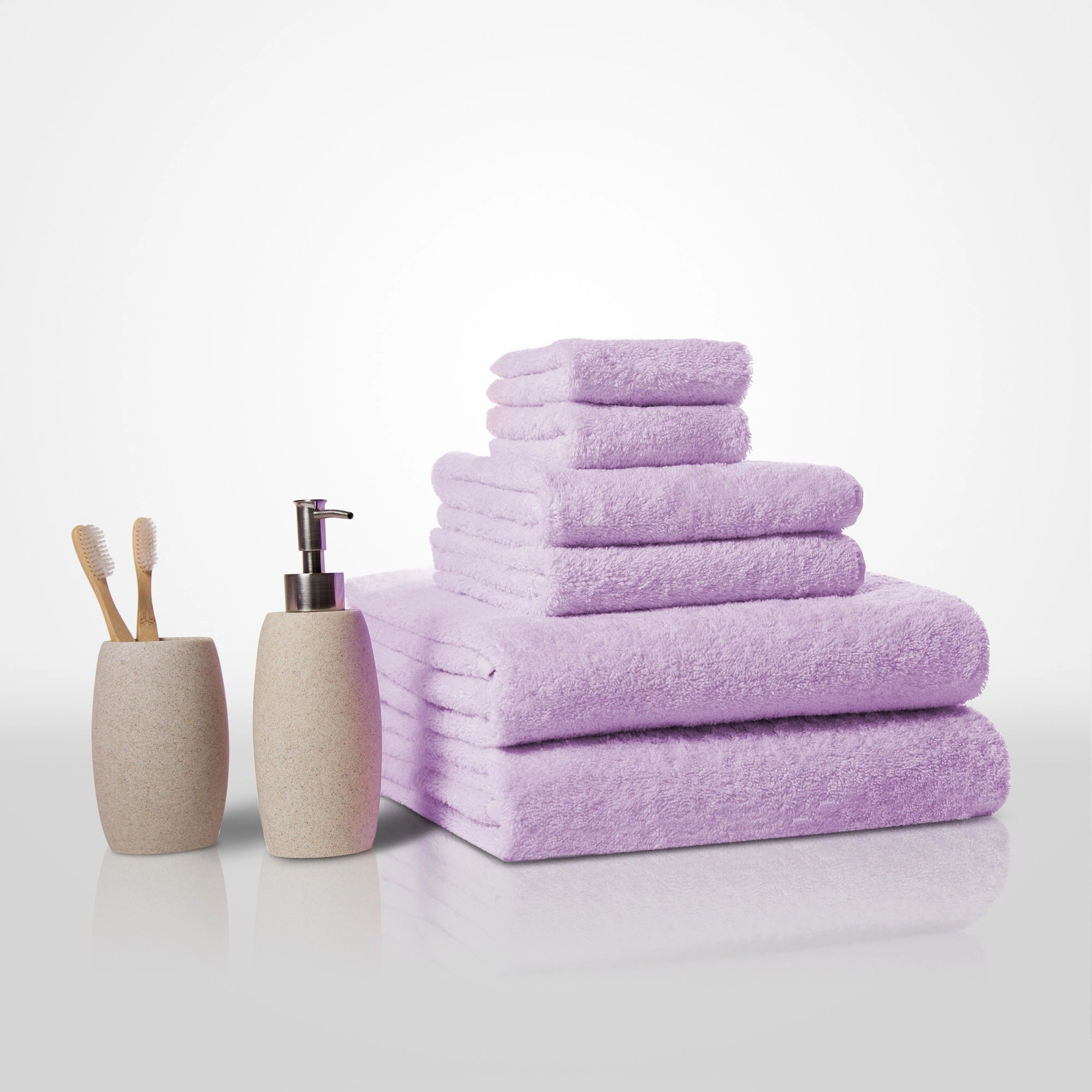 16" x 29" - 100% Turkish Cotton Lavender Terry Hand Towel-Robemart.com