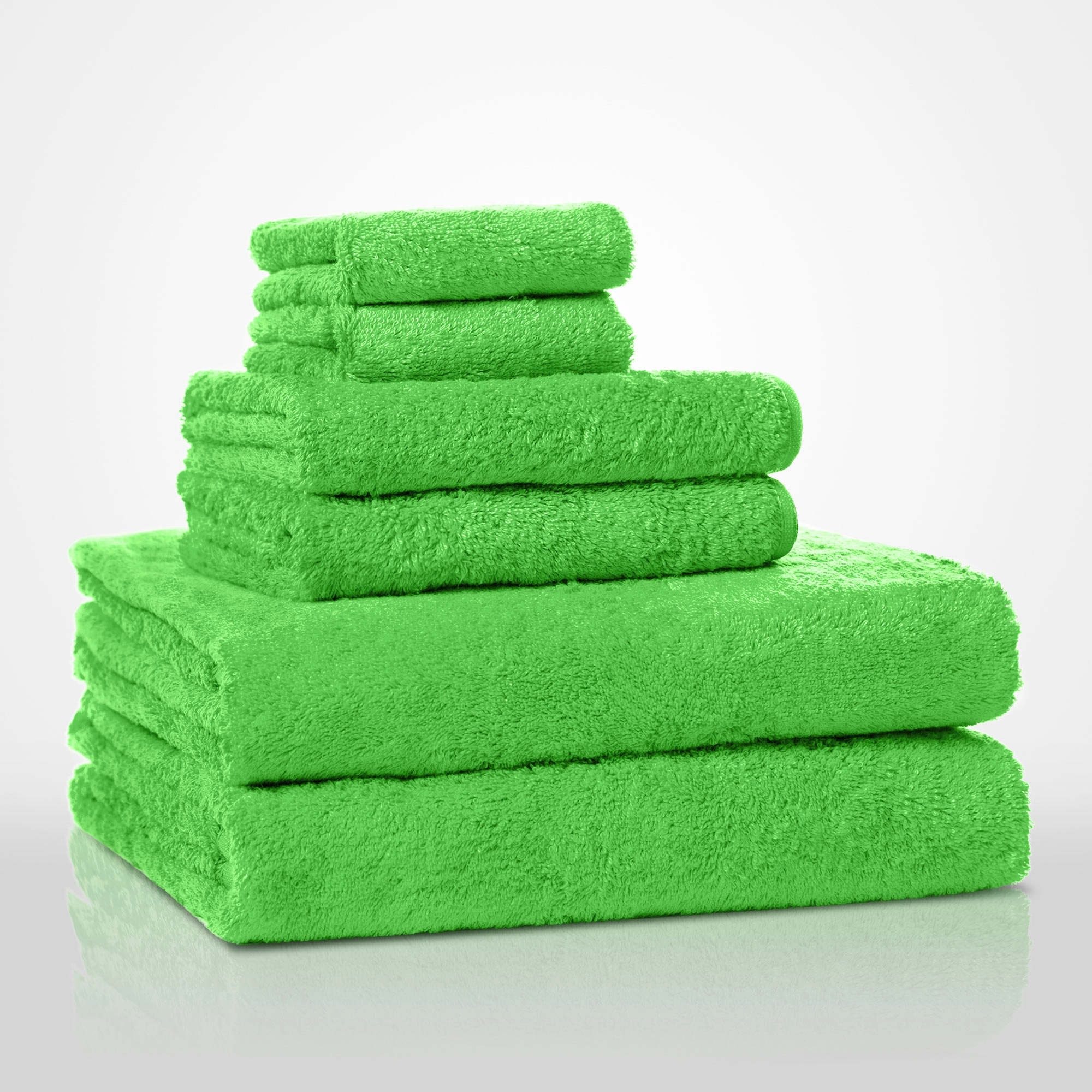 4 Piece Green Washcloth Set, 13 In 13 In 100% Turkish Cotton