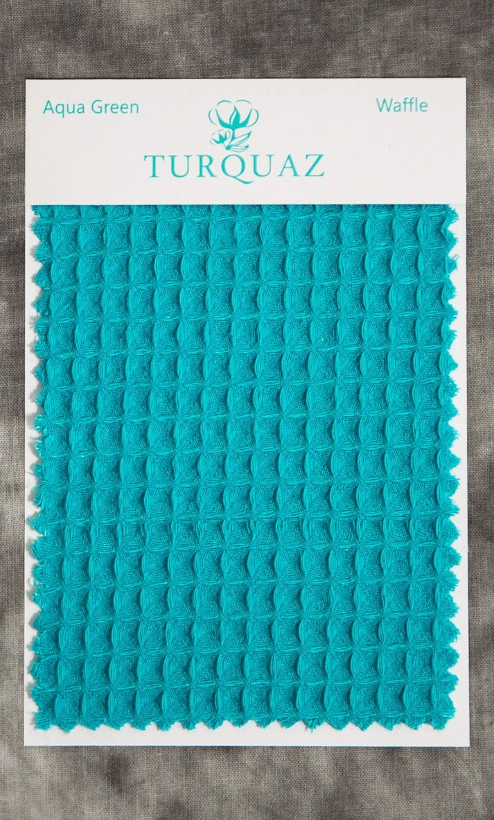 Aqua Green Waffle Fabric Swatch - Free Shipping-Robemart.com