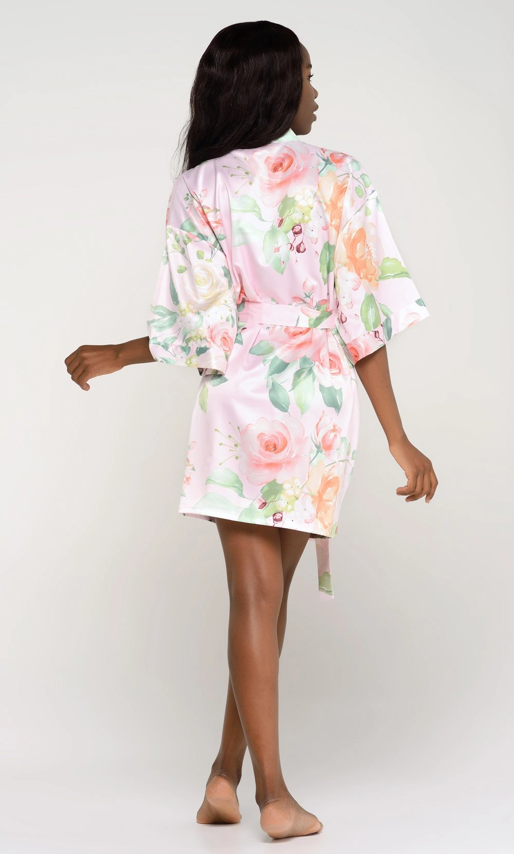 Pink Carmen Silky Satin Kimono Robe Robemart Wholesale Prices