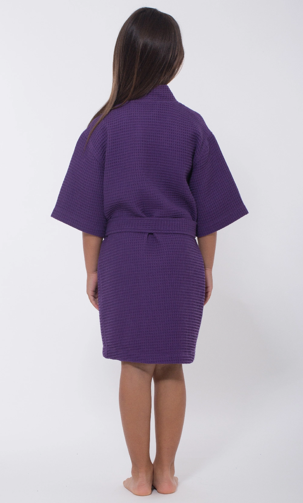 Purple Waffle Kimono Kid's Robe-Robemart.com