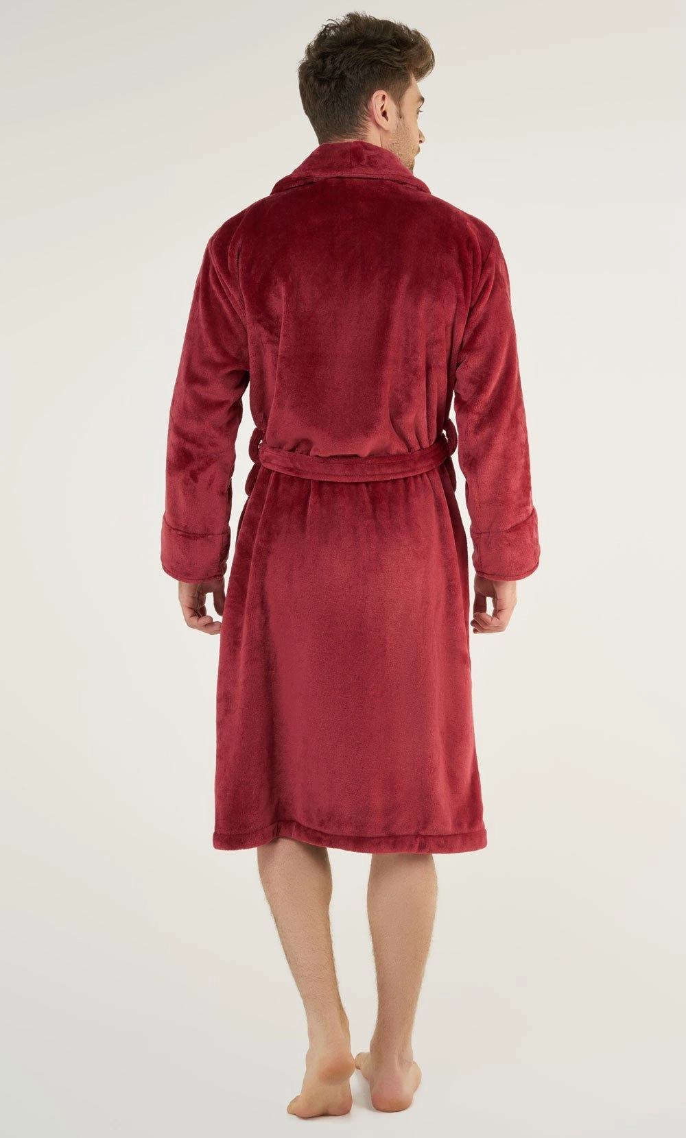 Burgundy Super Soft Tahoe Microfleece Shawl Collar Robe-Robemart.com