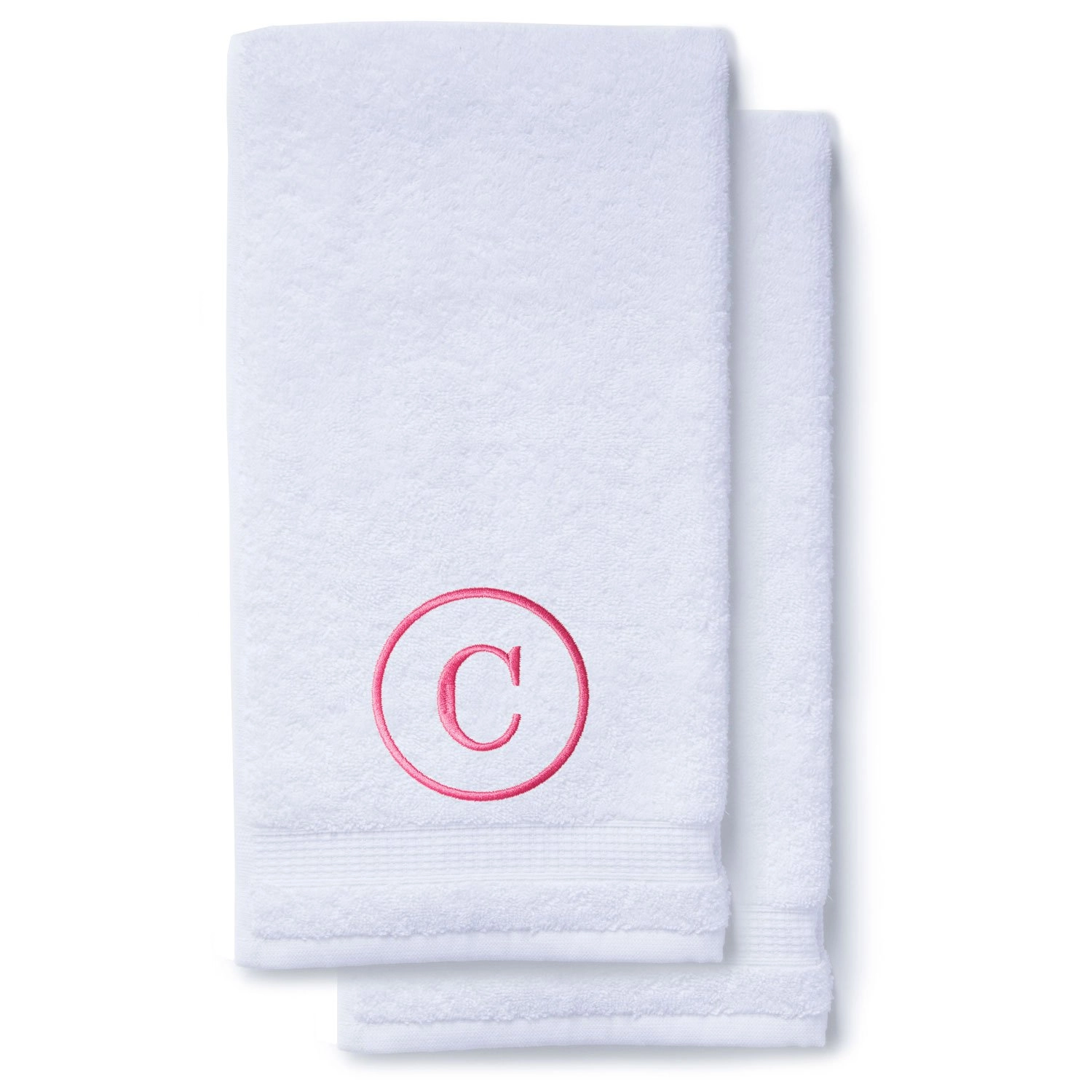 Towels Turkish Towels Hand Towels Pink Initial Premium Hand Towel Classic 16 X 30 Inch Set of 2 Wholesale bathrobes Spa robes Kids robes Cotton robes Spa Slippers Wholesale Towels