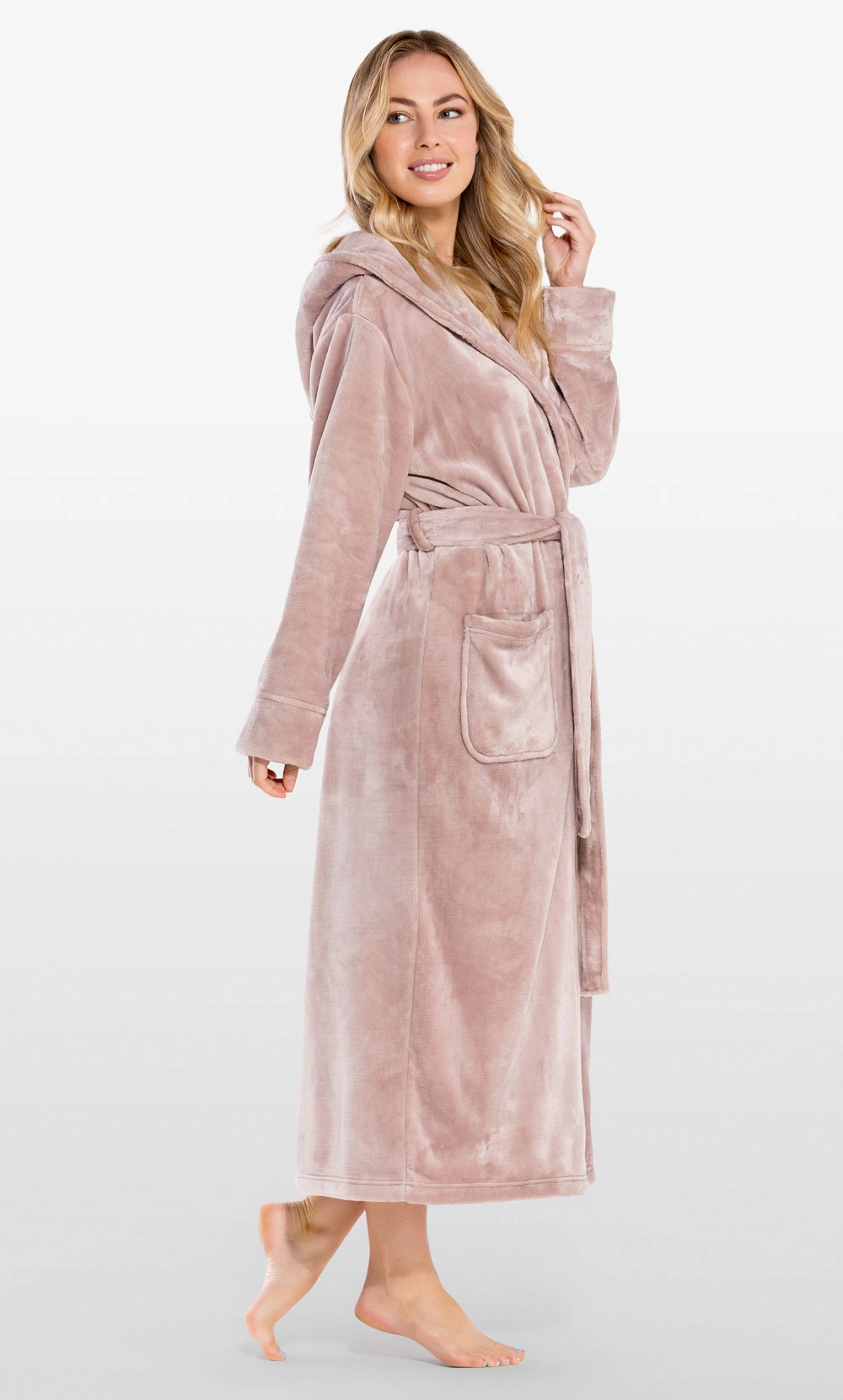 AMDBEL Robes for Women Bathrobe With Hood,Pink Robes for Women