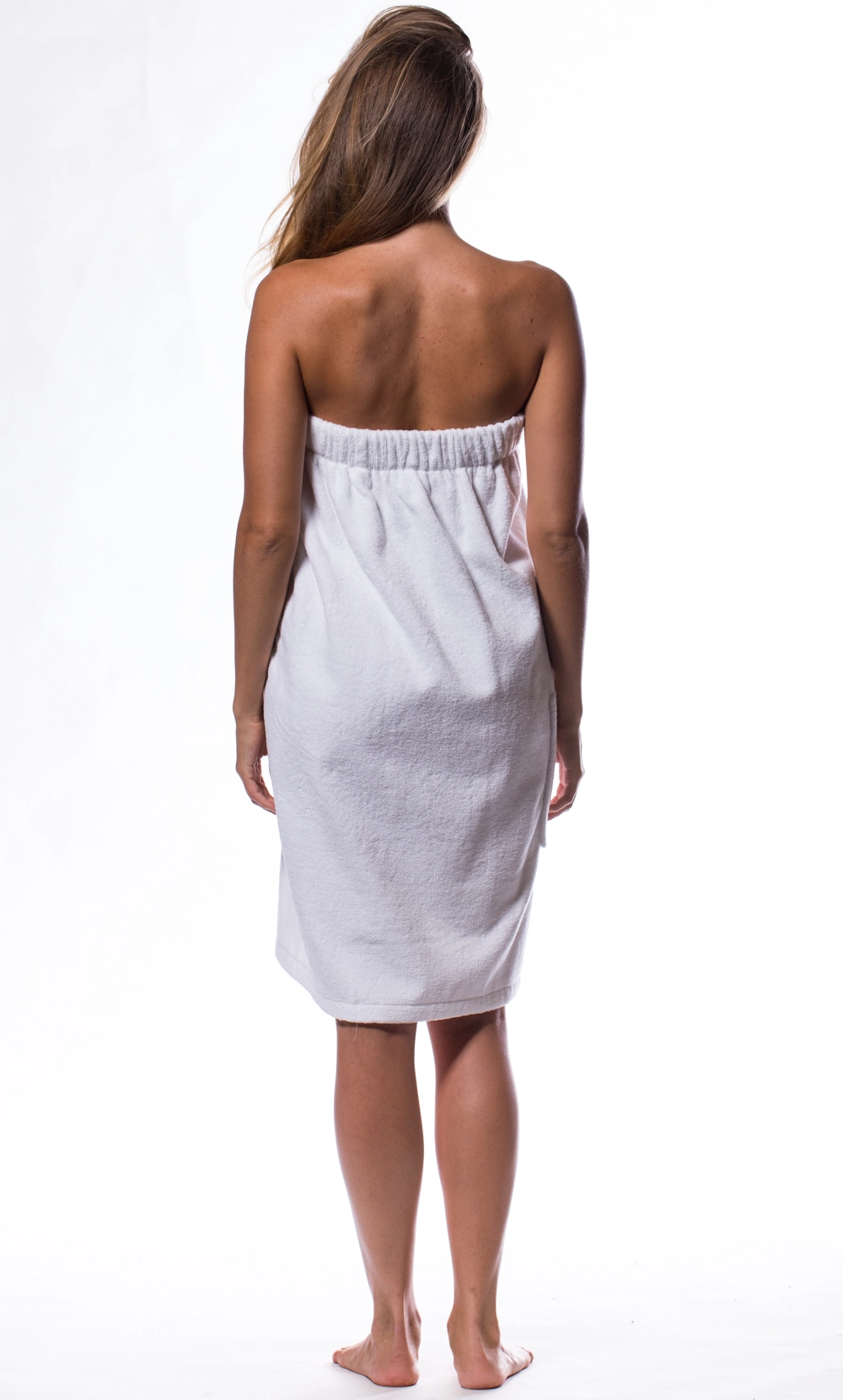 100% Cotton White Terry Velour Cloth Spa Wrap, Bath Towel Wrap-Robemart.com