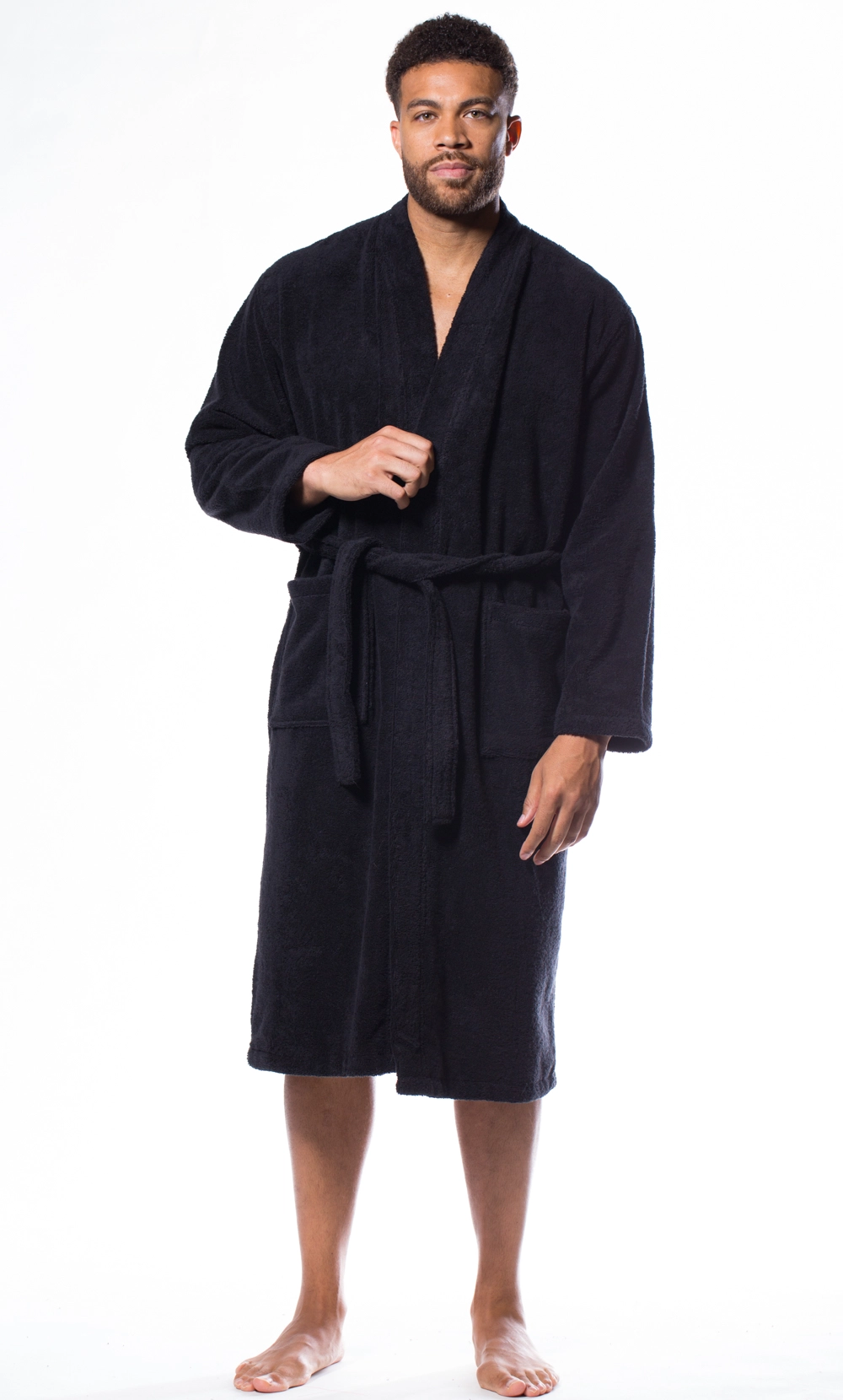 CHGBMOK Clearance Men's Satin Robe Lightweight Bathrobe with