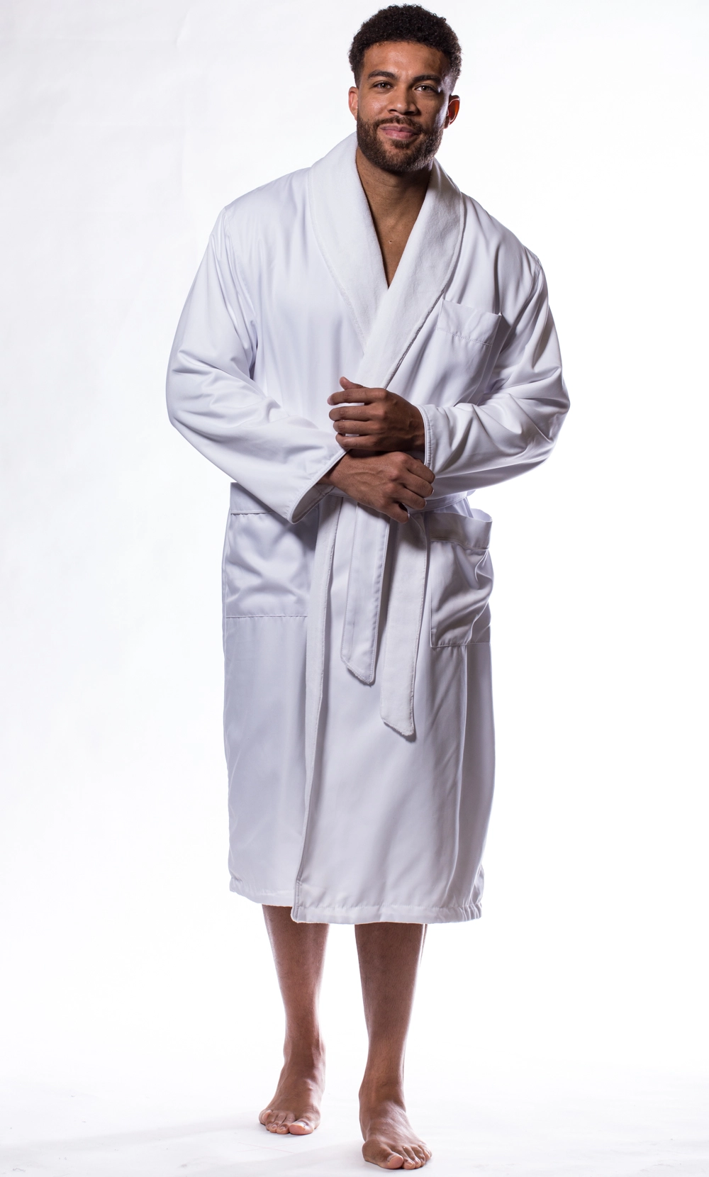 Luxury Microfiber Plush Lined Robe White-Robemart.com