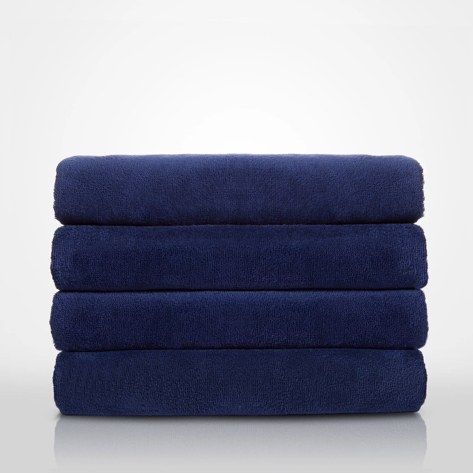 35" x 60" - 100% Turkish Cotton Terry Velour Navy Blue Pool / Beach Towel-Robemart.com